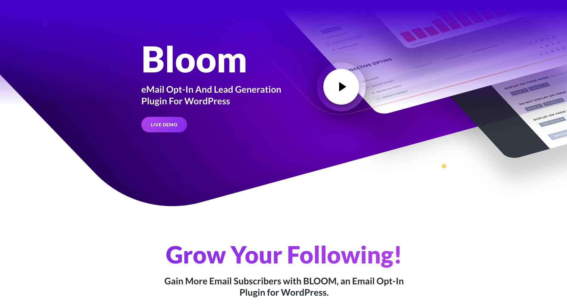 Bloom Email Opt In Plugin