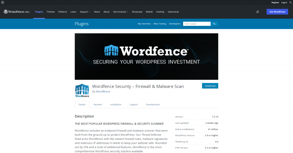 Wordfence Security – Firewall & Malware Scan