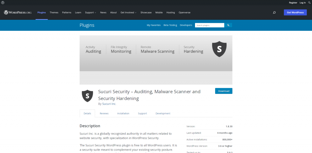 Sucuri Security – Auditing, Malware Scanner and Security Hardening