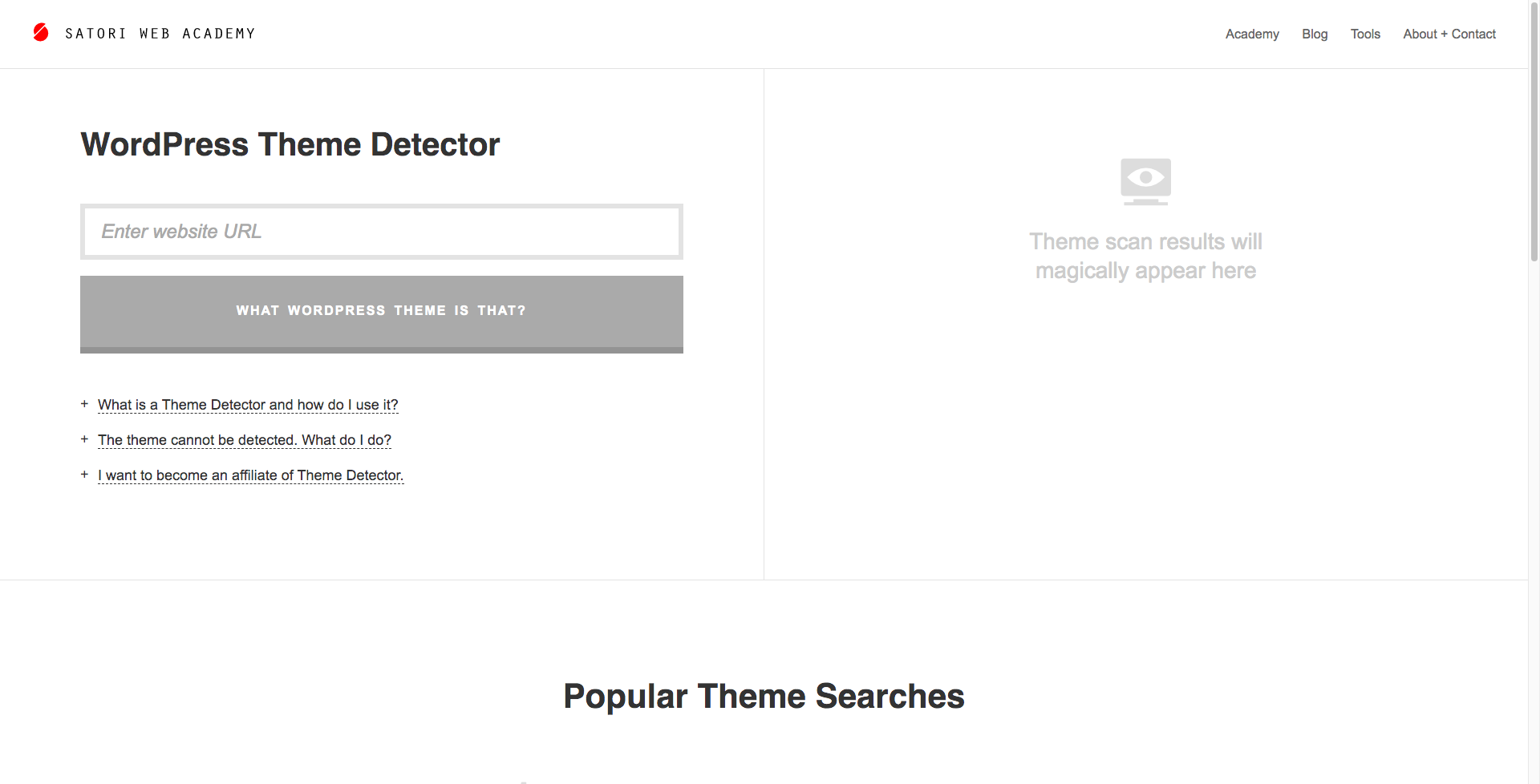 WordPress Theme Detector by Satori Studio