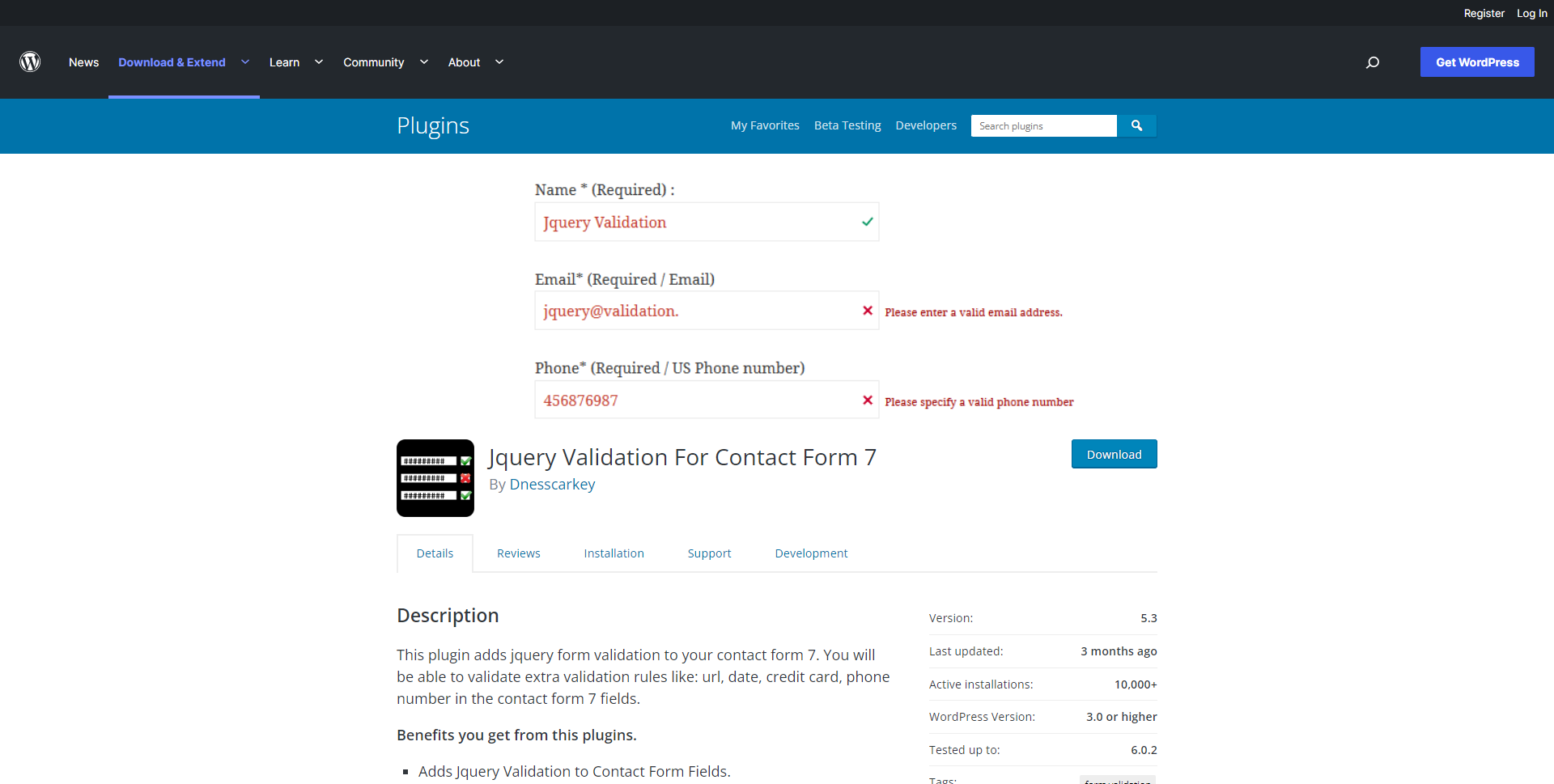 Jquery Validation For Contact Form 7