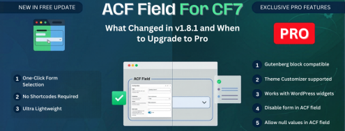 ACF Field for CF7 What Changed in New Update and When You Should Upgrade to Pro