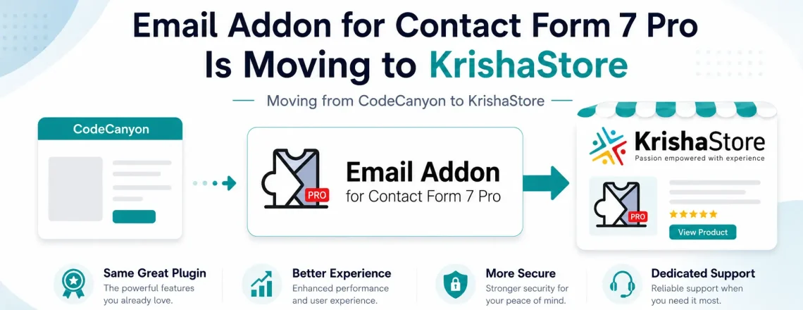 Email Addon for Contact Form 7 Pro Is Moving to KrishaStore